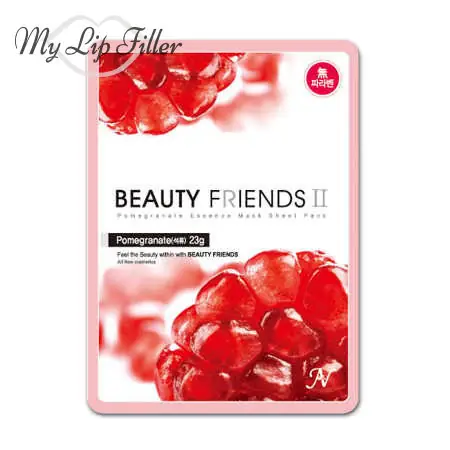 Paquete de hojas de máscara de esencia de granada de Beauty Friends II - My Lip Filler